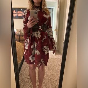 ASOS burgundy wine red Parisian dress tall